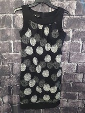 AB Studio Sheath Dress Women's Size 2 Abstract Art Sleeveless Pockets Back Zip