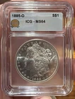 1885-O Morgan Silver Dollar Graded by ICG in MS64