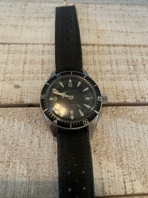 Vtg Dorset Diver Watch Mens Silver Tone 17 Jewels Date (READ)