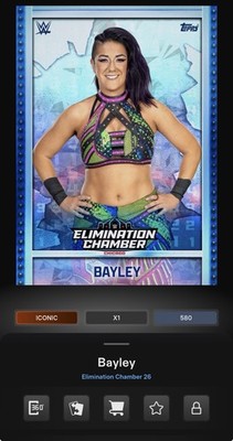 DIGITAL TOPPS WWE SLAM 26 Bayley ICONIC REINFORCED GLASS LOCKED IN Read