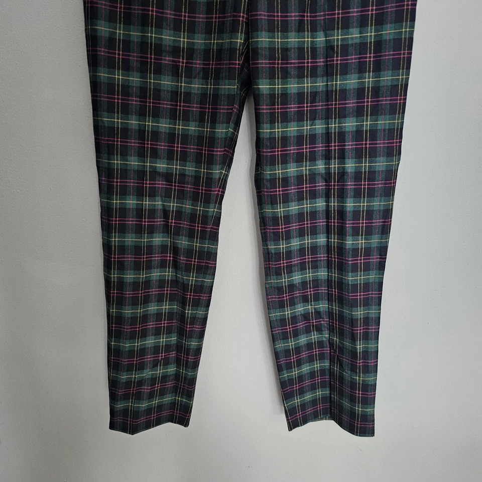 Pantalones al tobillo Talbots tartán a cuadros Chatham para mujer talla 8 azul marino verde rosa Foto 4 de 4