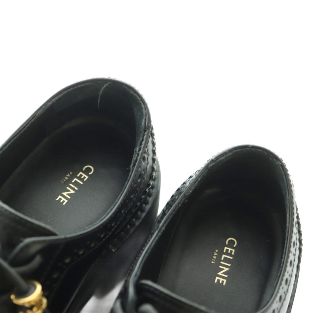 CELINE Flat Shoes Women's Size 36.5 Black Leather image 4