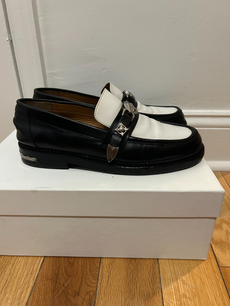 Toga Virilis SSENSE Black White Metal Loafers Men's Size 41 Made