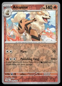 Arcanine 028/182 DRI SV10: Destined Rivals Reverse Holo NM