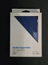 NUPRO Amazon Kindle Paperwhite Case (10th Gen) - Navy Blue Synthetic Leather