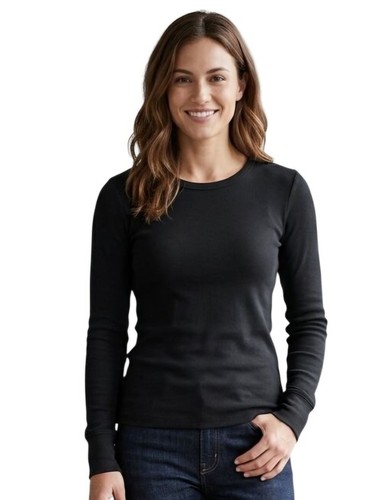 American Giant Women's Long-Sleeve Black Shirt Size S