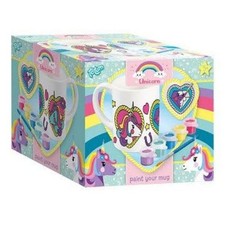 Eenhoorn-mok om zelf te beschilderen/creatief vormgeven met 5 versch (US IMPORT)
