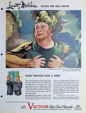 Original 1944 Vintage Print Ad: Lauritz Melchior Victor Red Seal Artist