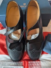 John Land Black Leather Piper Brogues Uniform Parade Service Dress Shoes - NEW