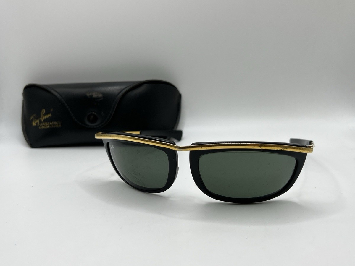 Vintage Ray Ban OLYMPIAN B&L Black Olympia Sunglasses Made in USA