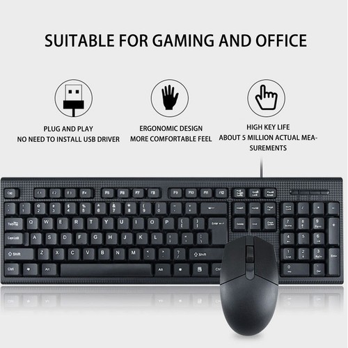 Cmk858 Usb Keyboard And Mouse Set 104 Keys Computer Keyboard 1600Dpi Mouse Set - Picture 14 of 24