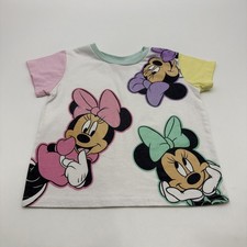 Disney Junior Minnie T-shirt Kids Girls 5/6 Y Graphic Print Logo Glitter . 46190