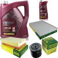 MANN-FILTER Inspektionspaket 6L Mannol Energy Combi Ll 5W-30 FüR Audi A6 Avant