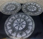 Lot Of 4 - 9 1/4” Heritage Pattern Dinner Plates by Federal Glass