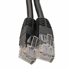 Image of 6m Black Network Ethernet RJ45 Cat5E-CCA UTP PATCH 26AWG Cable Lead