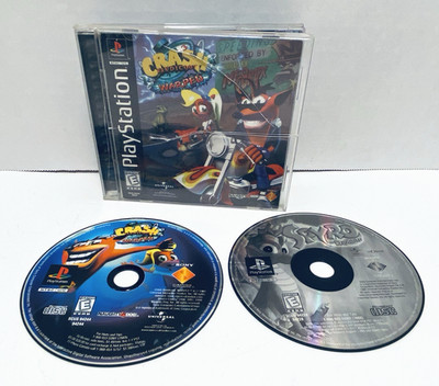 Crash Bandicoot: Warped PlayStation 1 Black Label + Spyro PS1 Video Game Disc