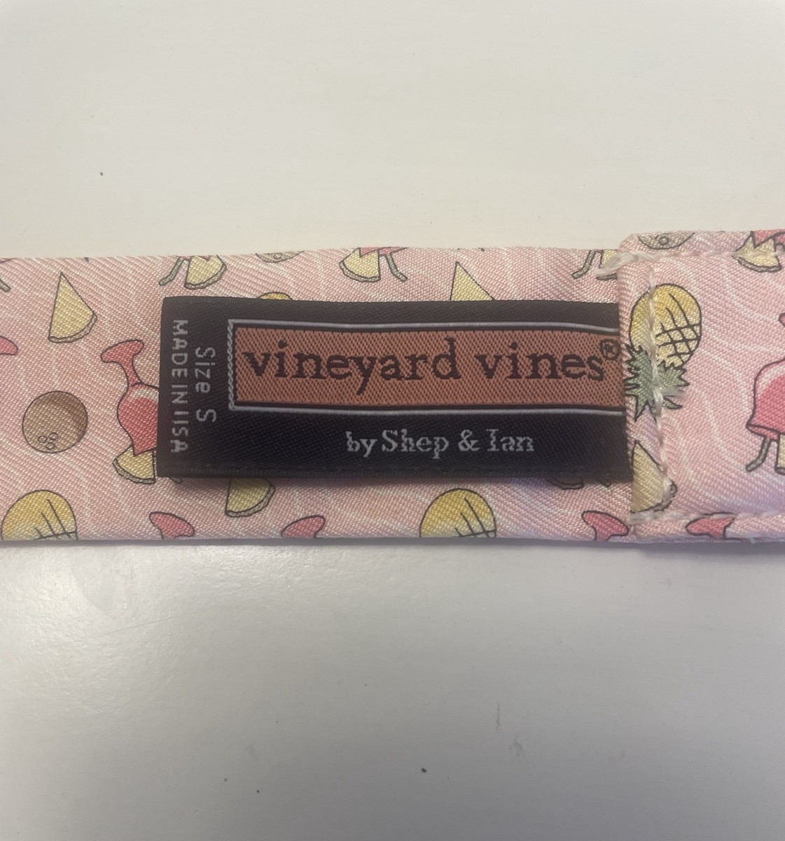 Vineyard Vines Pink Belt  Tropical Cocktails by Shep & Ian D-Ring Size S EUC View 5