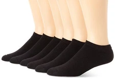 Hanes Men's 6 Pack Classics No Show Black Socks, Size: 10-13 / 6-12