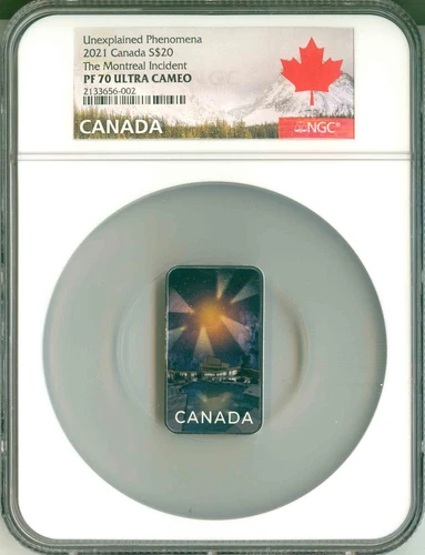 2021 Canada $20 Unexplained Phenomena Montreal Incident Blacklight NGC PF70 UC