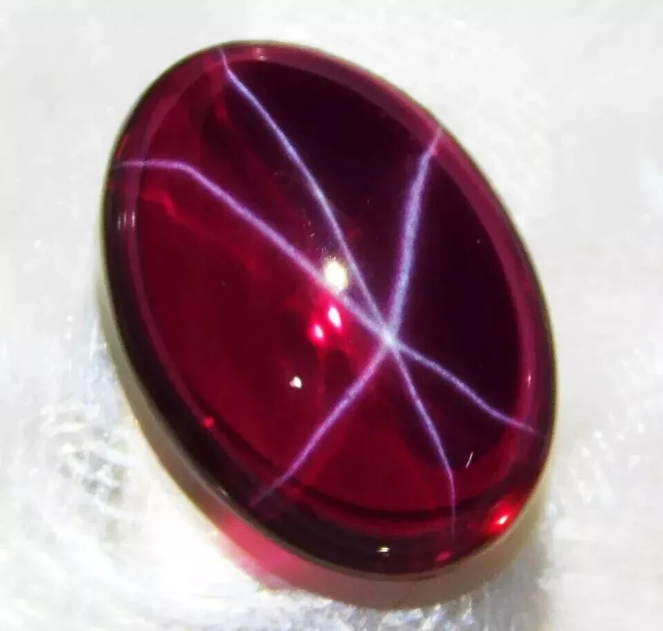 20 Ct+ 6 Rays Natural Red Star Ruby Oval Cabochon Certified Loose AG ...