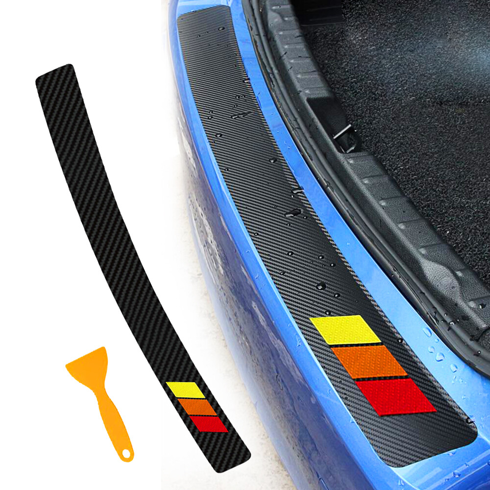 Black Rubber Rear Bumper Protector Trim Guard for Trunk Sill Protection