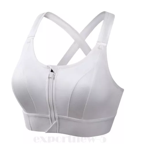 Damen Frontreißverschluss Sport Tank BH bequem & hautfreundlich Racerback Alltag - Bild 27 von 43