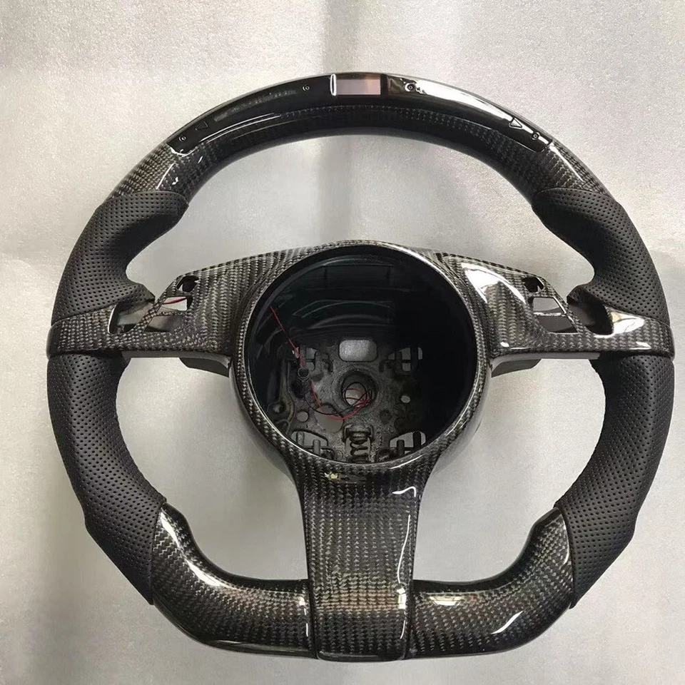 Volante LED de fibra de carbono para Porsche Cayenne Panamera 911 997 991 Foto 4 de 4