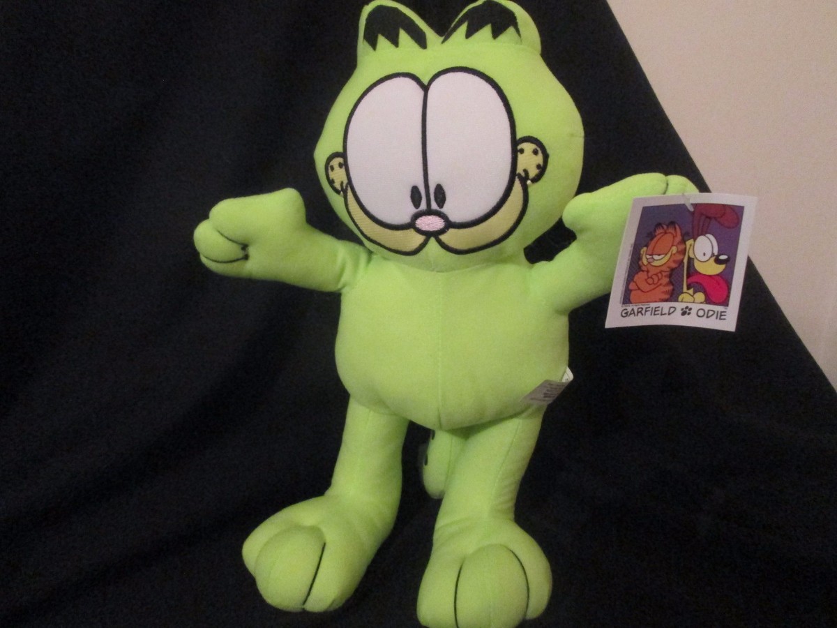 GARFIELD Fluro Green PLUSH SOFT TOY 30cm BRAND NEW WITH TAG