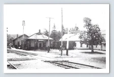 Postcard RPPC New Hampshire Wentworth NH Railroad Train Station Depot 1950s