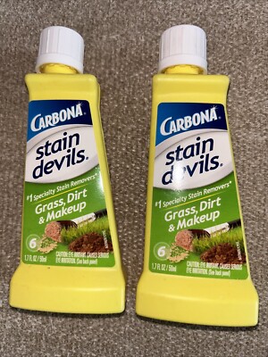 Carbona Fabric Stain Remover GRASS DIRT MAKEUP 1.7 oz LOT OF 2 FORMULA 6
