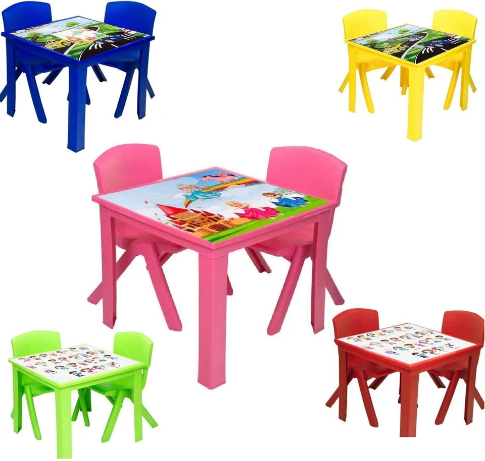 Children Table and chair set Toddler Chair Kids Room Pink Blue Red Yellow Green - Image 1 of 1