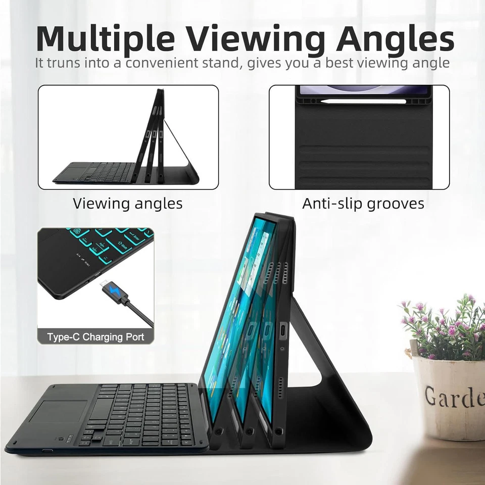 Touchpad Keyboard Case For Samsung Galaxy Tab S10 FE S9 FE 10.9 S9 S8 S7 11 inch - Image 2 of 4