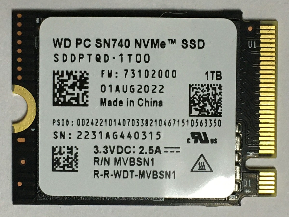 SteamDeck WD SN740 2230 1TB SSD OSインスト無料 SN740 0 WD review