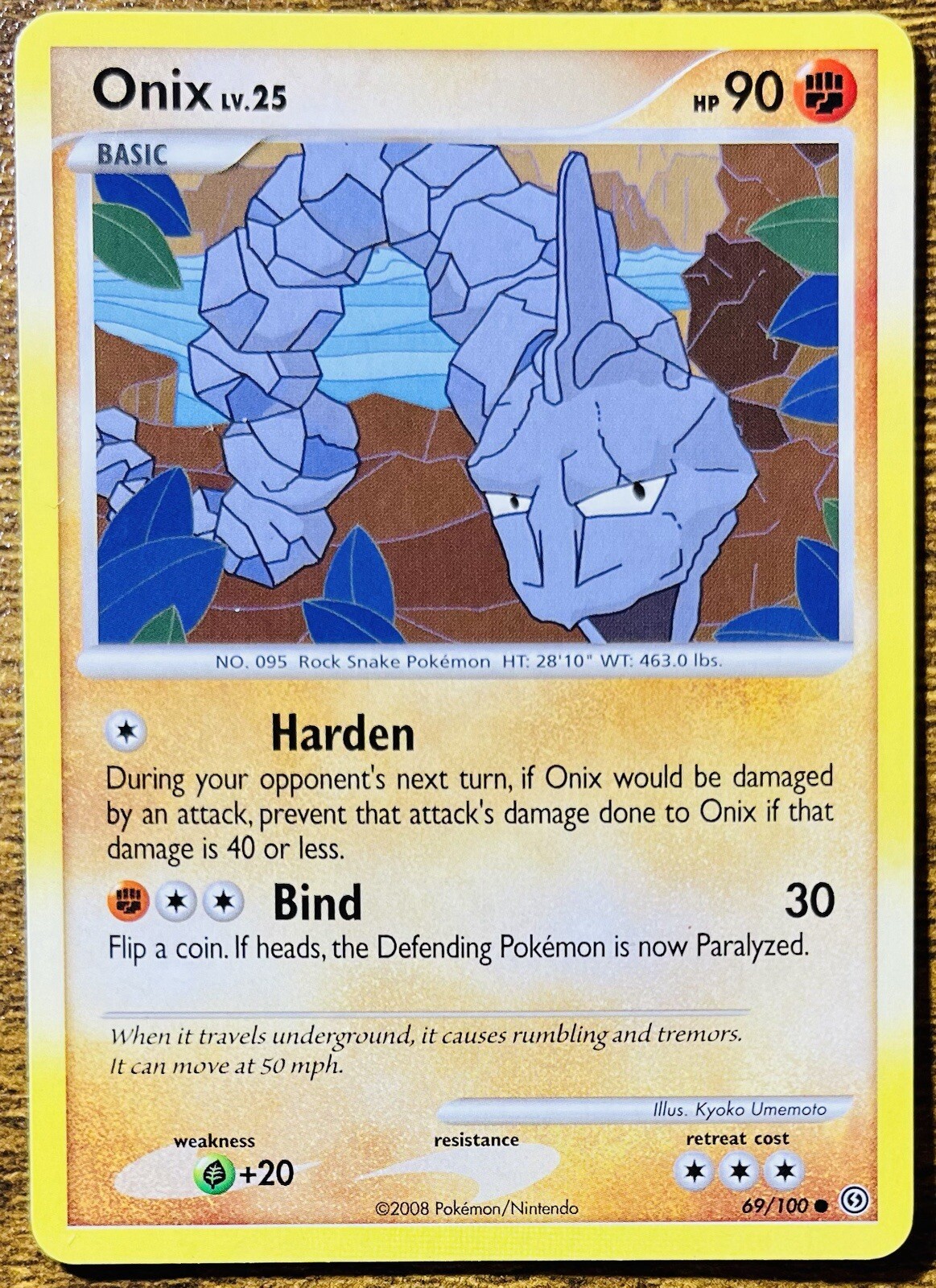 POKEMON ONIX LV.25 69/100 D&P STORMFRONT COMMON