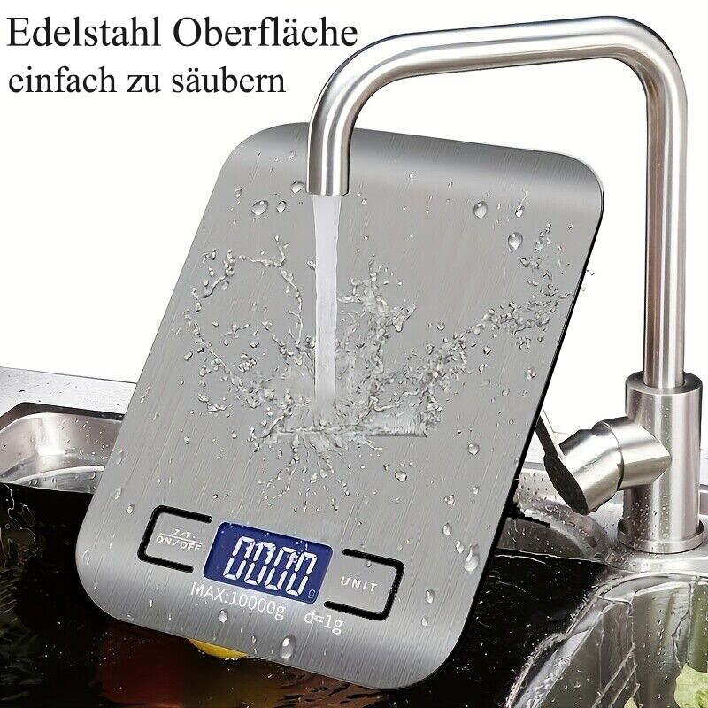 Küchenwaage 10KG/1g Digital Edelstahl LCD Electronic Grammwaage Haushaltswaage