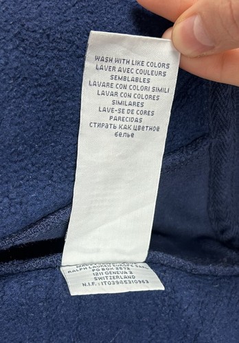 Maglione con cappuccio Polo Ralph Lauren da uomo cerniera intera pile taglia small vintage top - Foto 8 di 10