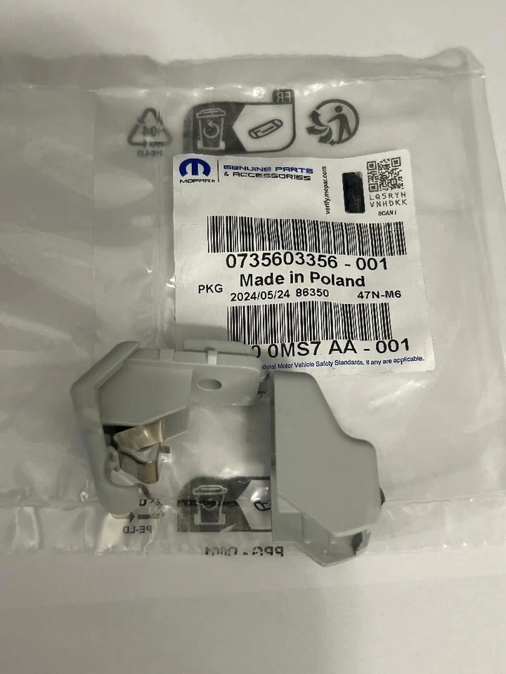 GENUINE FIAT 500X SUNVISOR SUPPORT BRACKET GREY (ALL MODELS 2015 to 2022) - Image 1 of 1