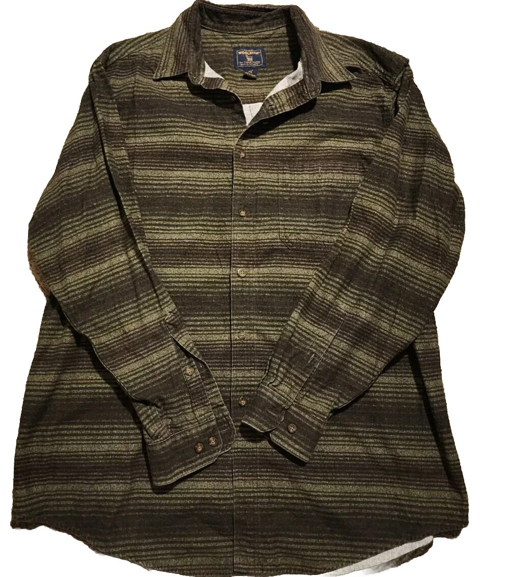 Woolrich Flannel Shirt Men XXL Brown Striped Long Sleeve Heavy Outdoor 6579
Opens in a new window or