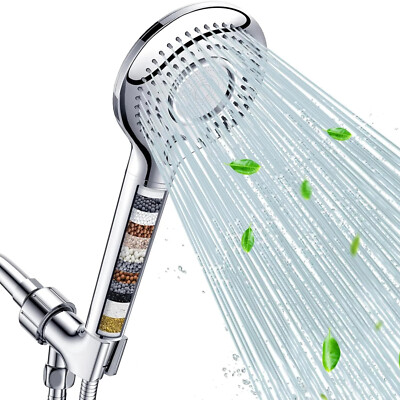 FEELSO Filtered Shower Head with Handheld,High Pressure Rain Showerhead 60''Hose