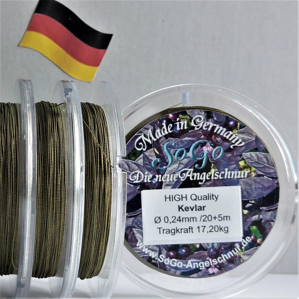 Vorfachschnur/High Quality Kevlar®/ NEU /oliv/ Ø0,18 bis 0,40mm/TK12,9 bis42,0kg - Bild 2 von 4