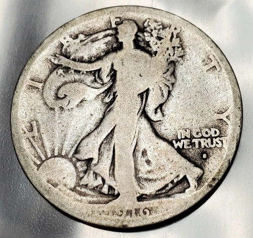 1916 S Walking Liberty Silver Half Dollar US Coin G Good