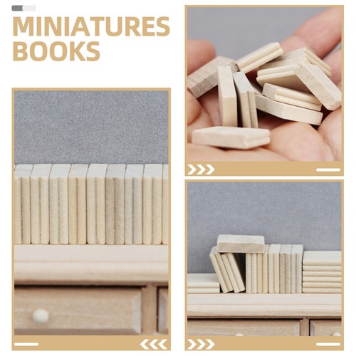 12 Pezzi Mini Blocchi di Libro in Legno Mini Gioielli di Libro Miniatura Libri Bianchi - Foto 7 di 12