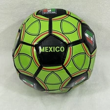 Mexico Futbol Logo Soccer Ball RhinoX Group Size 5 Official Lime Green & Black