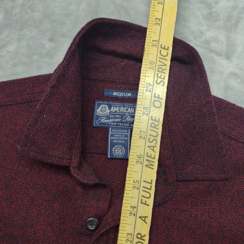 American Rag Herringbone Weave Button Up Pockets Heavy Duty Shirt Medium Purple - Picture 8 of 10