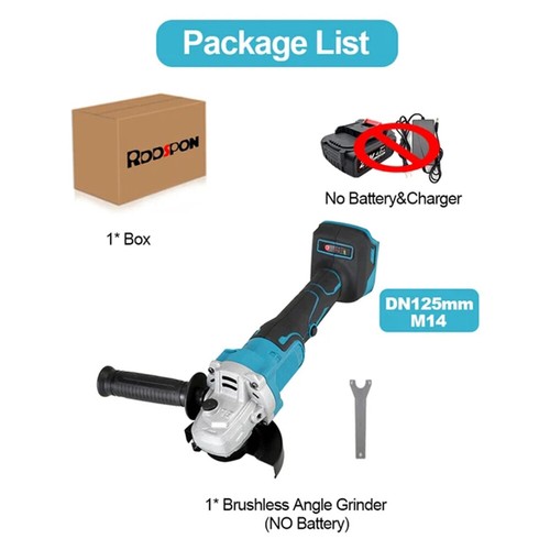 For Makita Battery 125mm Brushless Angle Grinder Li-ion Battery Cordless Replace - Picture 10 of 12