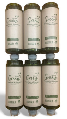 6 x Hellma Green Duschgel & Shampoo Hair & Body Wash (6x360ml)