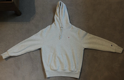 Reverse Weave Small C Hooded Sweatshirt Platinum Silver M