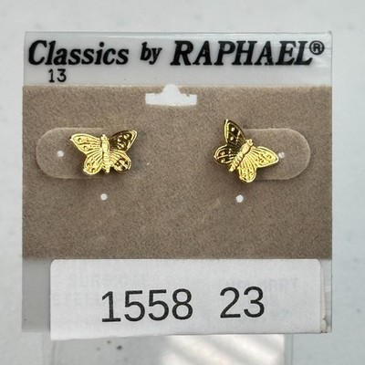 Vintage Pierced Earrings Stud Butterfly Gold Tone Insect Dantiy Y2K 90s 80s