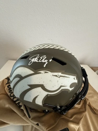 John Elway Denver Broncos Signed Autographed Full Size Helmet Salute to Service