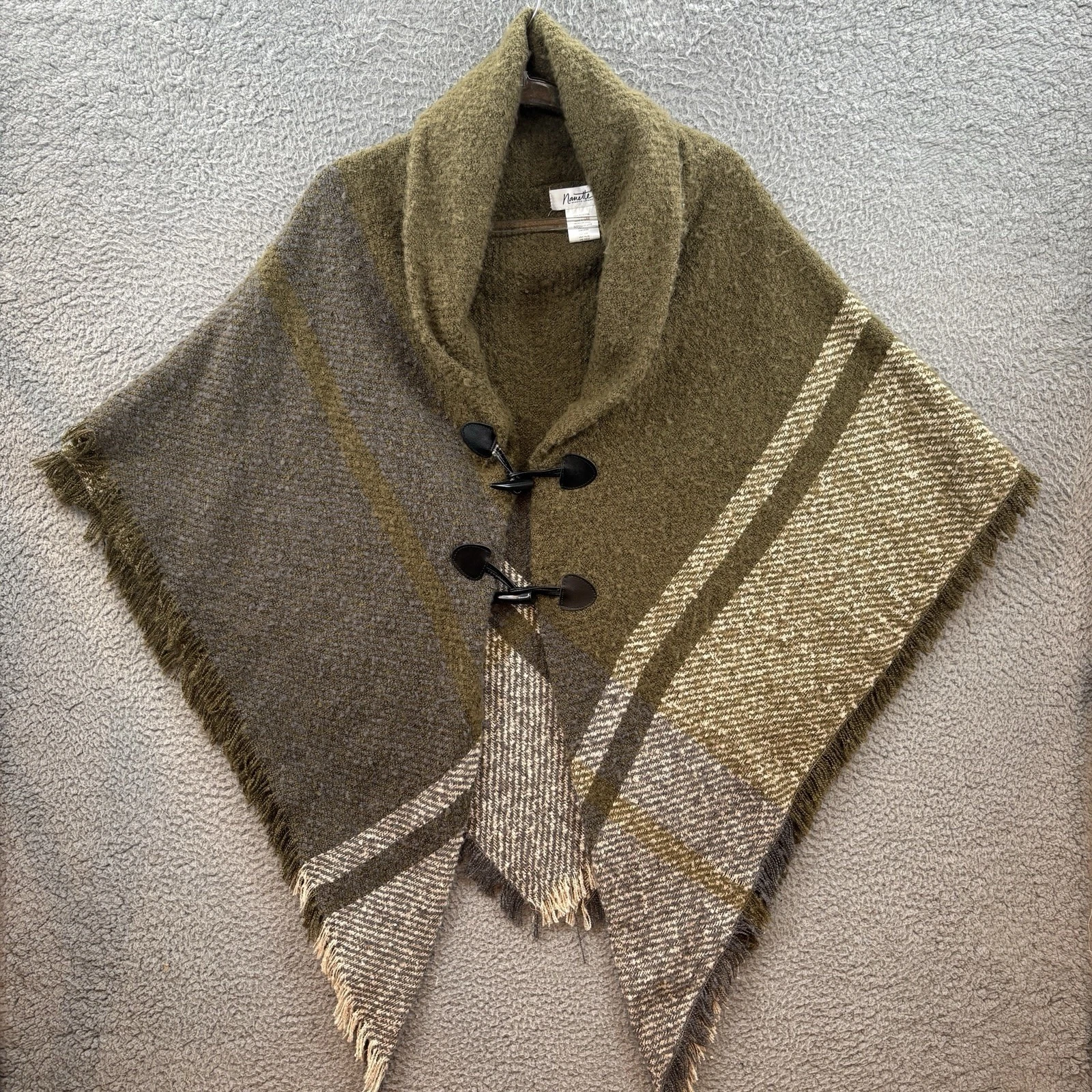 Nanette Lepore Poncho Sweater Womens Southwest Fringe Wrap Shawl One Size